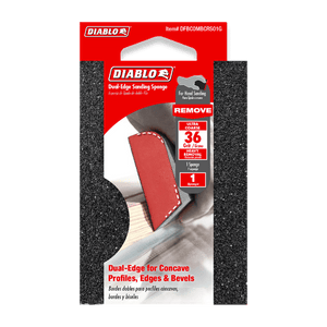 DIABLO DFBCOMBCRS01G 4" x 2 - 1/2" x 1" 36 - Grit Dual - Edge Sanding Sponge - Mississauga Hardware Centre Inc