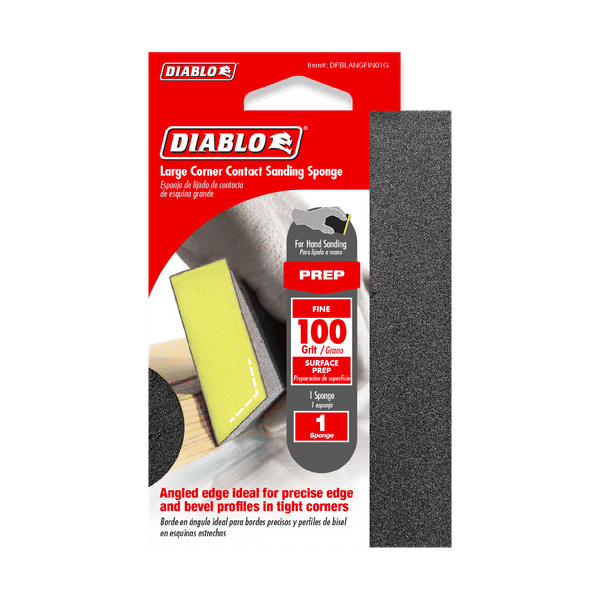 DIABLO DFBLANGFIN01G 5" x 3" x 1" 100 - Grit Corner Contact Sanding Sponge - Mississauga Hardware Centre Inc