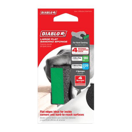 DIABLO DFBLBLOSFN04G 5" x 3" x 1" 60 - Grit Large Flat Edge Sanding Sponges (4 - pk) - Mississauga Hardware Centre Inc