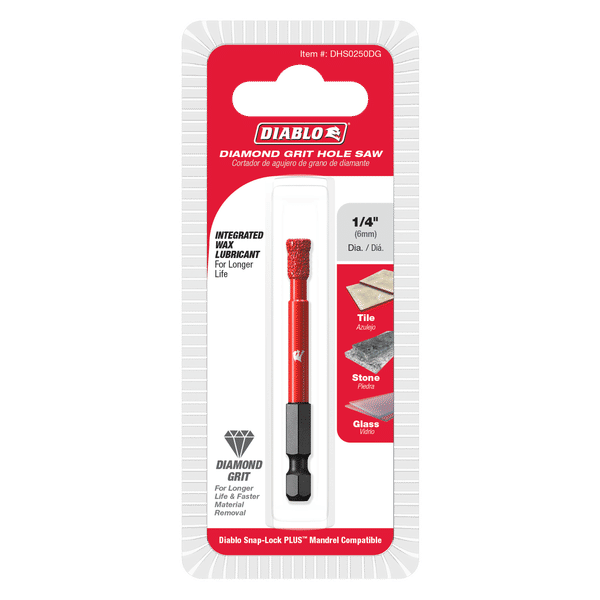 DIABLO DHS0250DG 1/4" Diamond Grit Hole Saw - Mississauga Hardware Centre Inc