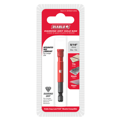 DIABLO DHS0312DG 5/16" Diamond Grit Hole Saw - Mississauga Hardware Centre Inc