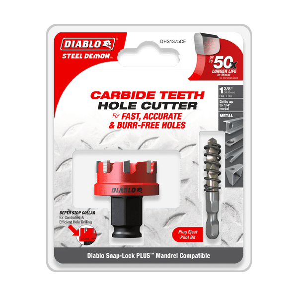 DIABLO DHS1375CF 1 - 3/8" Steel Demon™ Carbide Teeth Hole Cutter - Mississauga Hardware Centre Inc