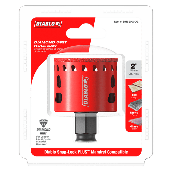 DIABLO DHS2000DG 2" Diamond - Grit Hole Saw for Tile, Stone and Glass - Mississauga Hardware Centre Inc