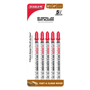 DIABLO DJT101DF5 4" 6TPI Bi - Metal Jig Saw Blades for Wood (5 - pk) - Mississauga Hardware Centre Inc