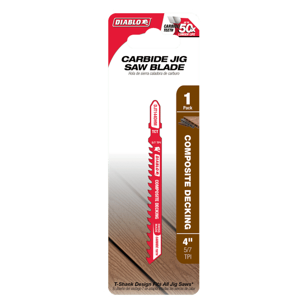 DIABLO DJT144DHM 4" 5/7TPI Carbide Jig Saw Blade for Composite Decking - Mississauga Hardware Centre Inc