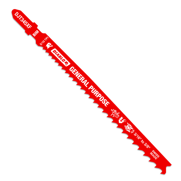 DIABLO DJT345XF5 5 - 1/4" 5/10TPI Bi - Metal Jig Saw Blades for General Purpose Cuts (5 - pk) - Mississauga Hardware Centre Inc