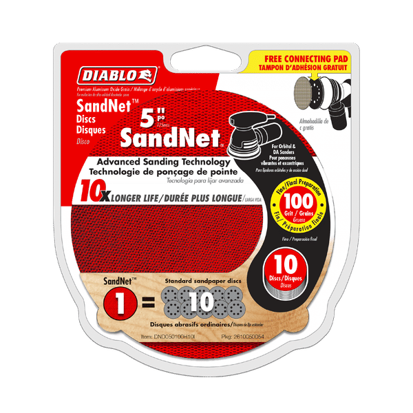 DIABLO DND050100H10I 5" Sand Demon™ 100 - Grit Reusable Sanding Discs with Connection Pad (10 - pk) - Mississauga Hardware Centre Inc