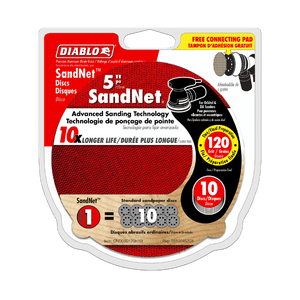 DIABLO DND050120H10I 5" Sand Demon™ 120 - Grit Sanding Discs with Connection Pad (10 - pk) - Mississauga Hardware Centre Inc