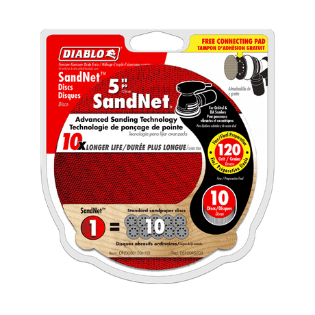 DIABLO DND050120H10I 5" Sand Demon™ 120 - Grit Sanding Discs with Connection Pad (10 - pk) - Mississauga Hardware Centre Inc