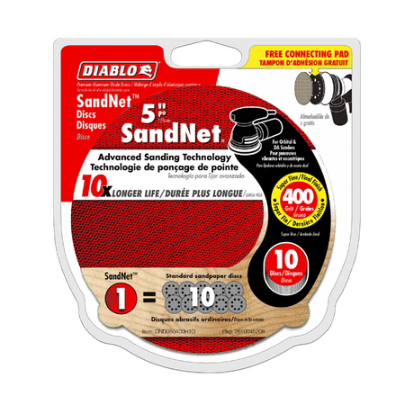 DIABLO DND050400H10I 5" Sand Demon™ 400 - Grit Sanding Discs with Connection Pad (10 - pk) - Mississauga Hardware Centre Inc