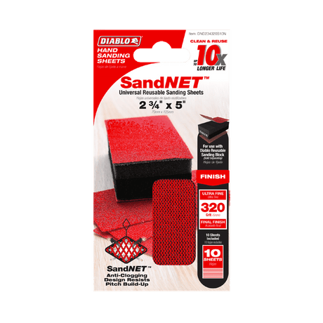 DIABLO DND234320S10N 5" Sand Demon™ 2 - 3/4" x 320 - Grit Reusable Sanding Sheets (10 - pk) - Mississauga Hardware Centre Inc