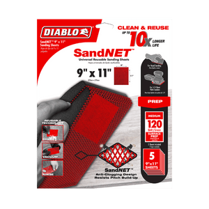 DIABLO DND911120H05G 9" x 11" Sand Demon™ 120 - Grit Reusable Sanding Sheets (5 - pk) - Mississauga Hardware Centre Inc