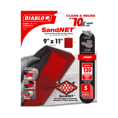 DIABLO DND911120H05G 9" x 11" Sand Demon™ 120 - Grit Reusable Sanding Sheets (5 - pk) - Mississauga Hardware Centre Inc