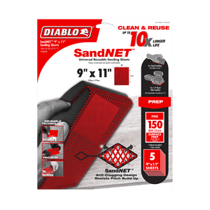 DIABLO DND911150H05G 9" x 11" Sand Demon™ 150 - Grit Reusable Sanding Sheets (5 - pk) - Mississauga Hardware Centre Inc