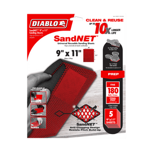 DIABLO DND911180H05G 9" x 11" Sand Demon™ 180 - Grit Reusable Sanding Sheets (5 - pk) - Mississauga Hardware Centre Inc