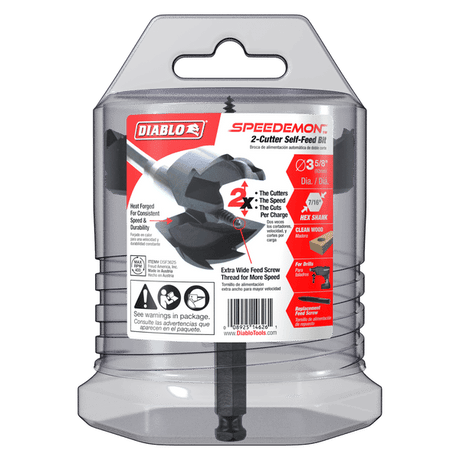 DIABLO DSF3625 3 - 5/8" SPEEDemon™ 2 - Cutter Self - Feed Bit - Mississauga Hardware Centre Inc