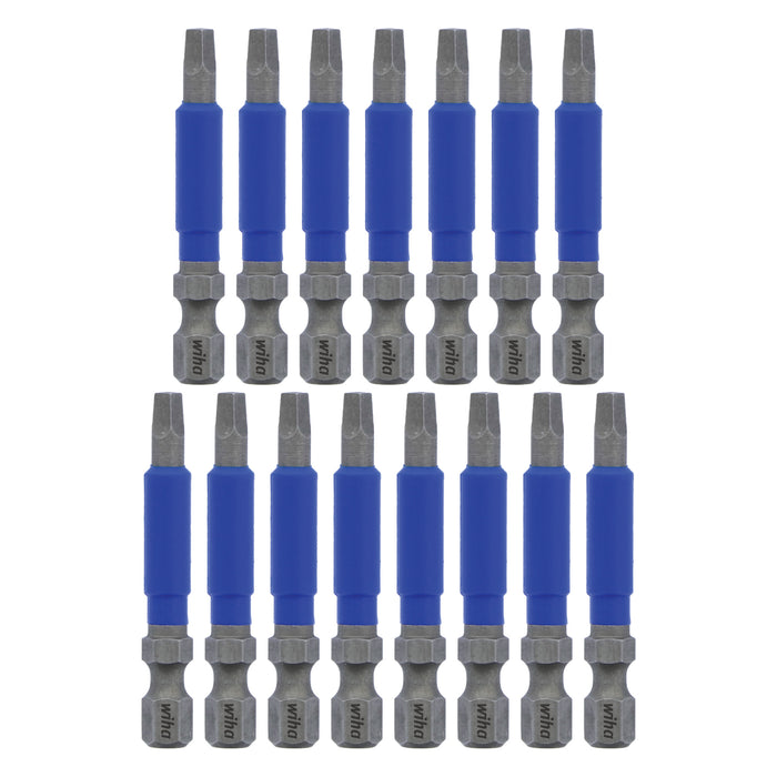 WIHA-70265 TerminatorBlue Impact Bit Square #2 - 2 Inch - 15 Pack