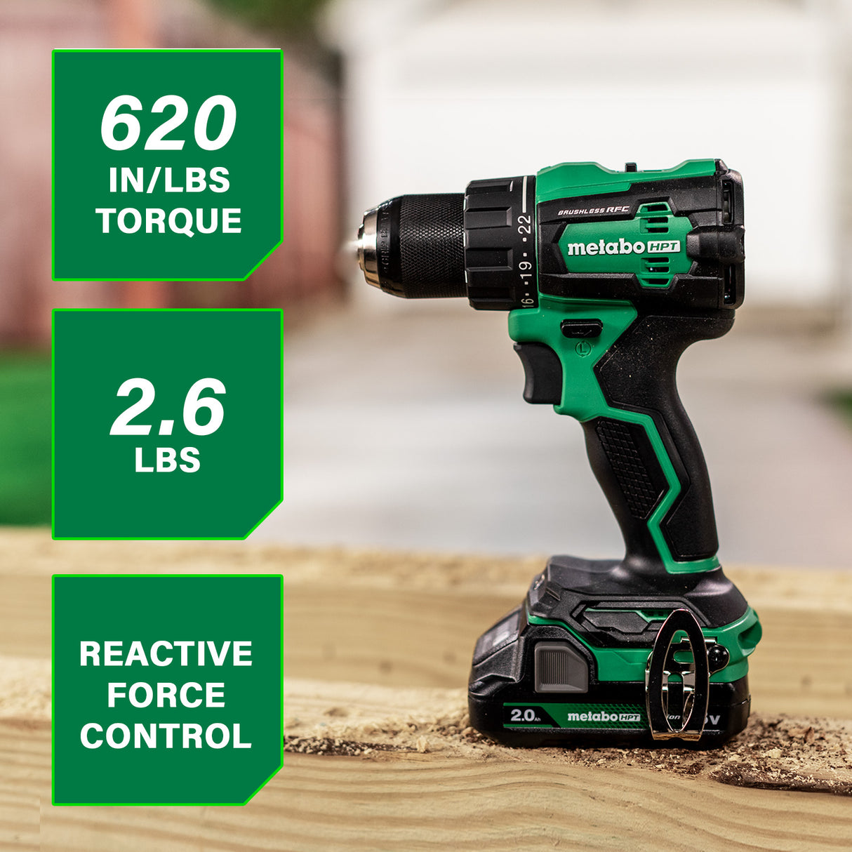 metabo HPT DS18DEXM 18V MultiVolt™ 1/2" Cordless Brushless Driver Drill Kit