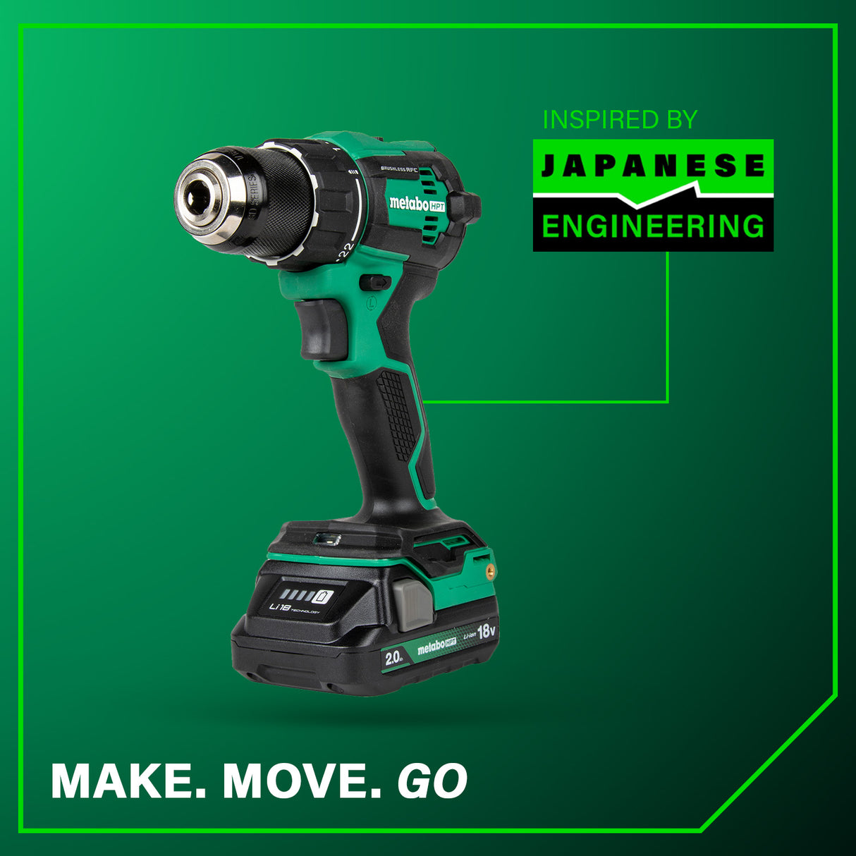 metabo HPT DS18DEXM 18V MultiVolt™ 1/2" Cordless Brushless Driver Drill Kit