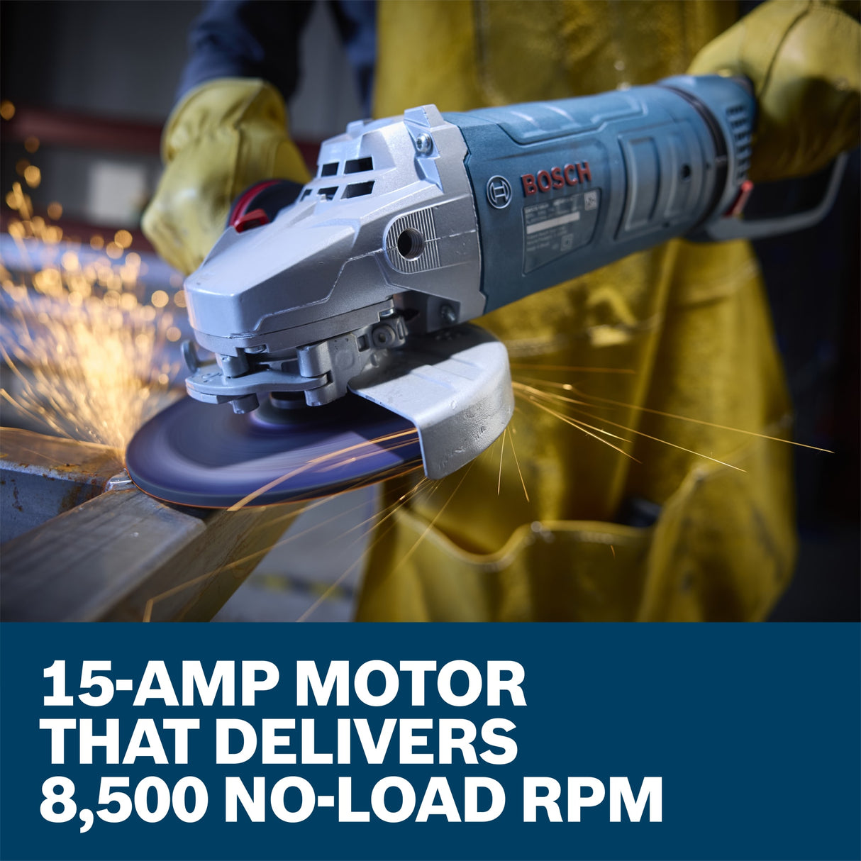 BOSCH GWS25-180PR 7 In. Large Angle Grinder – 15 Amp W/ No-Lock On Trigger Switch and Rotatable Main Handle