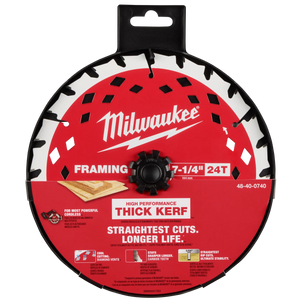 Milwaukee 48-40-0742 7-1/4" 24T Thick Kerf Framing Circular Saw Blade - 2PK