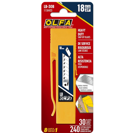 OLFA 1150423 18mm LB Silver Snap Blade - 30 Pack