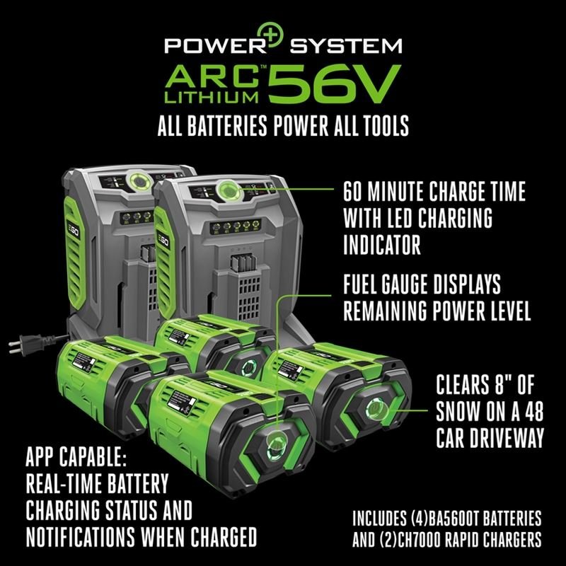 EGO SNT2406 - 4 POWER+ 24 IN. SELF PROPELLED 2 STAGE SNOW BLOWER WITH 4 - 10AH BATTERIES - Mississauga Hardware Centre Inc