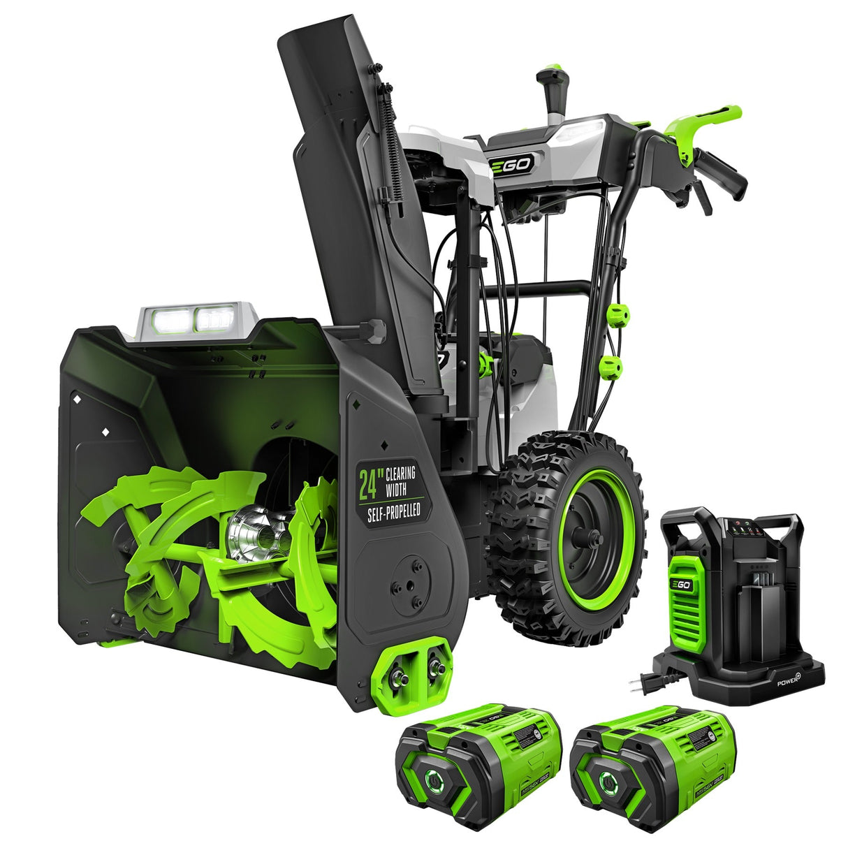 EGO SNT2416 POWER+ 24 in. Self - Propelled 2 - Stage XP Snow Blower with Peak Power™ and 2 x 10.0 Ah Batteries and Dual Port Charger - Mississauga Hardware Centre Inc