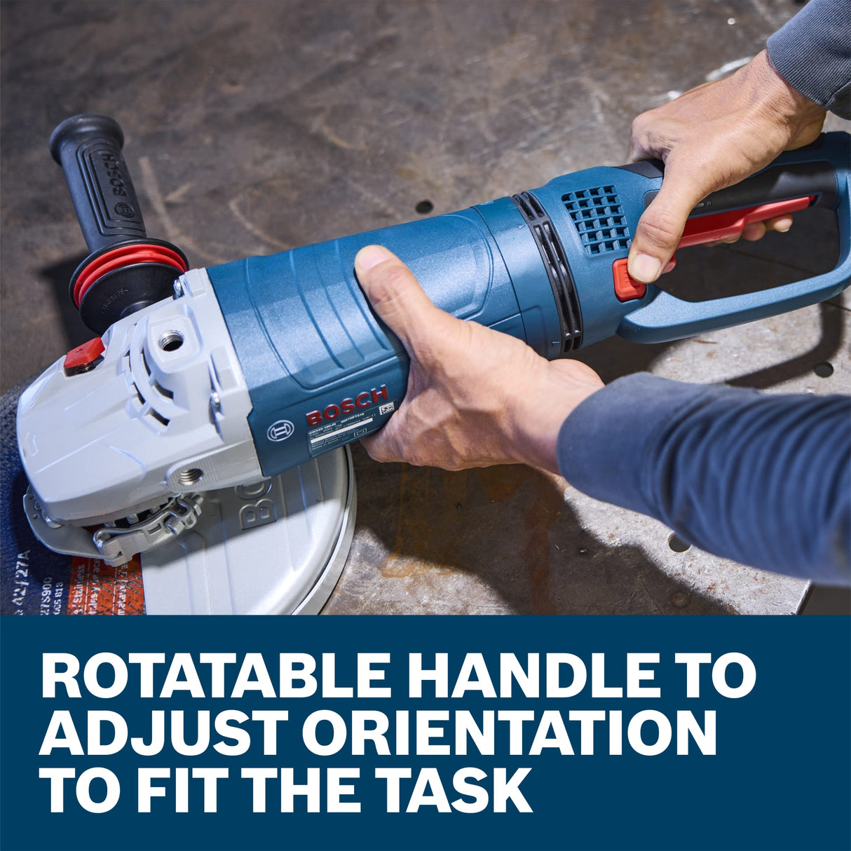 BOSCH GWS25-180PR 7 In. Large Angle Grinder – 15 Amp W/ No-Lock On Trigger Switch and Rotatable Main Handle