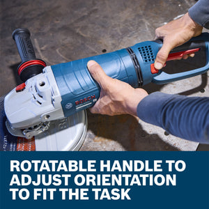 BOSCH GWS25-180PR 7 In. Large Angle Grinder – 15 Amp W/ No-Lock On Trigger Switch and Rotatable Main Handle