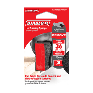 DIABLO DFBBLOCCRS03G Flat 36-Grit Sanding Sponge (3-pc)