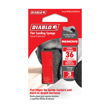 DIABLO DFBBLOCCRS03G Flat 36-Grit Sanding Sponge (3-pc)