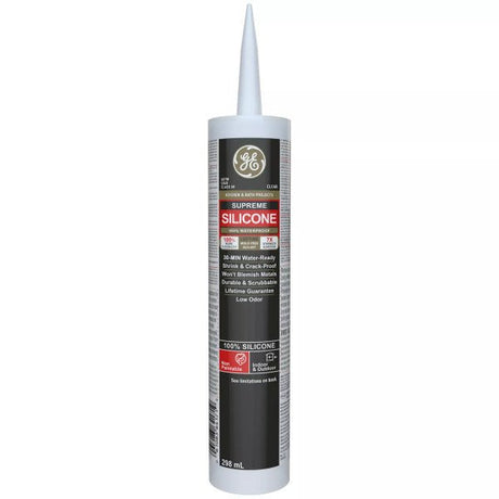 GE 300ml Supreme Silicone Kitchen & Bath Sealant - Clear - Mississauga Hardware Centre Inc