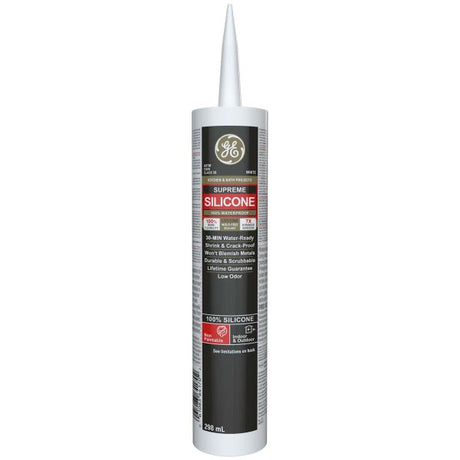 GE 300ml Supreme Silicone Kitchen & Bath Sealant - White - Mississauga Hardware Centre Inc