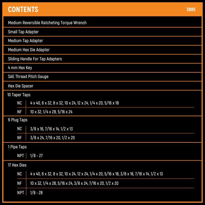 GEARWRENCH 3885 42 Piece SAE Ratcheting Tap and Die Set - Mississauga Hardware Centre Inc