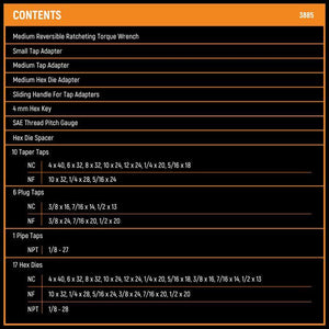GEARWRENCH 3885 42 Piece SAE Ratcheting Tap and Die Set - Mississauga Hardware Centre Inc