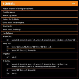 GEARWRENCH 3886 42 Piece Metric Ratcheting Tap and Die Set - Mississauga Hardware Centre Inc