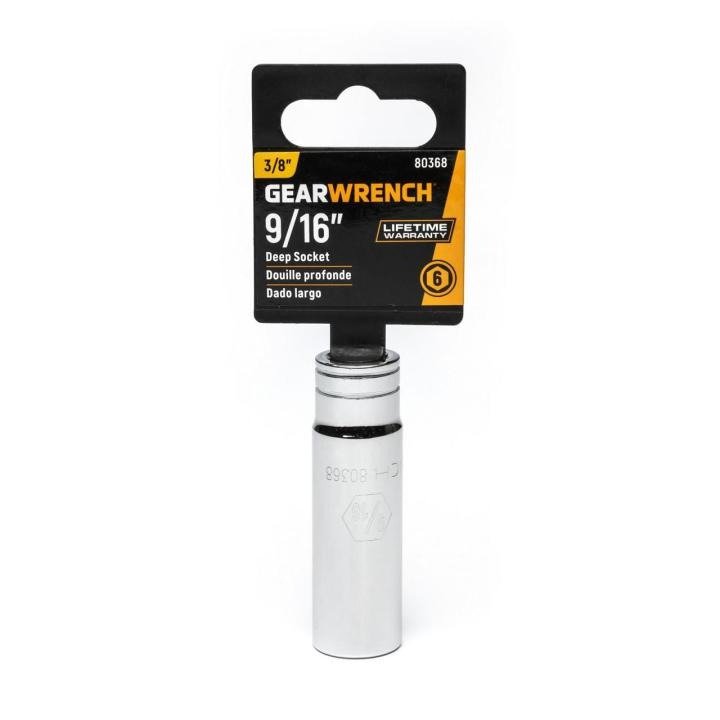 GEARWRENCH 80368 3/8" Drive 6 Point Deep SAE Socket 9/16" - Mississauga Hardware Centre Inc