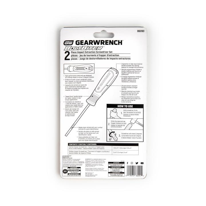GEARWRENCH 86090 2 Piece Bolt Biter™ Dual Material Extraction Screwdriver Set - Mississauga Hardware Centre Inc