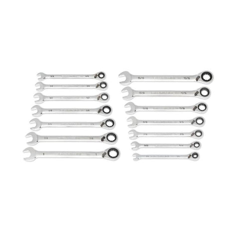 GEARWRENCH 86660 14 Piece 90 - Tooth 12 Point SAE Reversible Ratcheting Wrench Set - Mississauga Hardware Centre Inc