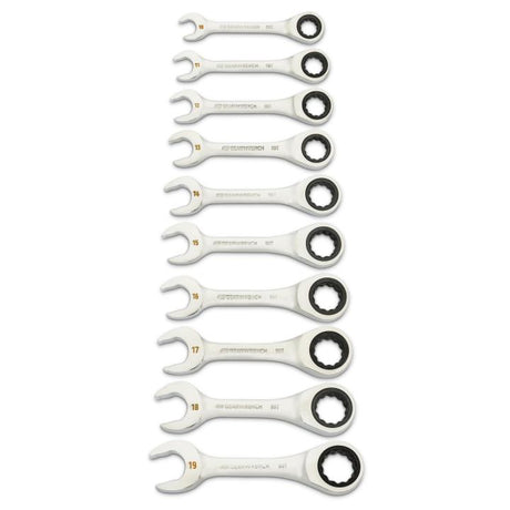 GEARWRENCH 86850 10 Piece 90 - Tooth 12 Point Metric Stubby Ratcheting Combination Wrench Set - Mississauga Hardware Centre Inc