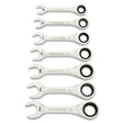 GEARWRENCH 86858 7 Piece 90 - Tooth 12 Point SAE Stubby Ratcheting Combination Wrench Set - Mississauga Hardware Centre Inc