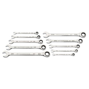 GEARWRENCH 86958 10 Piece 90 - Tooth 12 Point SAE Combination Ratcheting Wrench Set - Mississauga Hardware Centre Inc