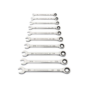 GEARWRENCH 86958 10 Piece 90 - Tooth 12 Point SAE Combination Ratcheting Wrench Set - Mississauga Hardware Centre Inc