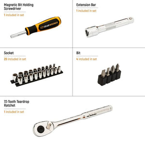 GEARWRENCH GWXSCBMTS12 27 Piece 1/2" Drive 12 Point SAE/Metric Mechanics Hand Tool Set - Mississauga Hardware Centre Inc