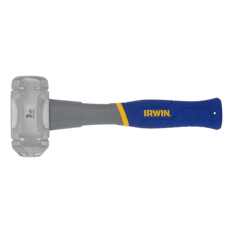 IRWIN IWHT56601 3 lb Polished Face Steel Head Rubber Sledge Hammer - Mississauga Hardware Centre Inc