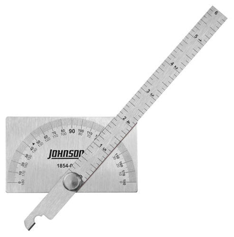 JOHNSON 1854 - 0600 6'' Stainless Steel Protractor - Mississauga Hardware Centre Inc