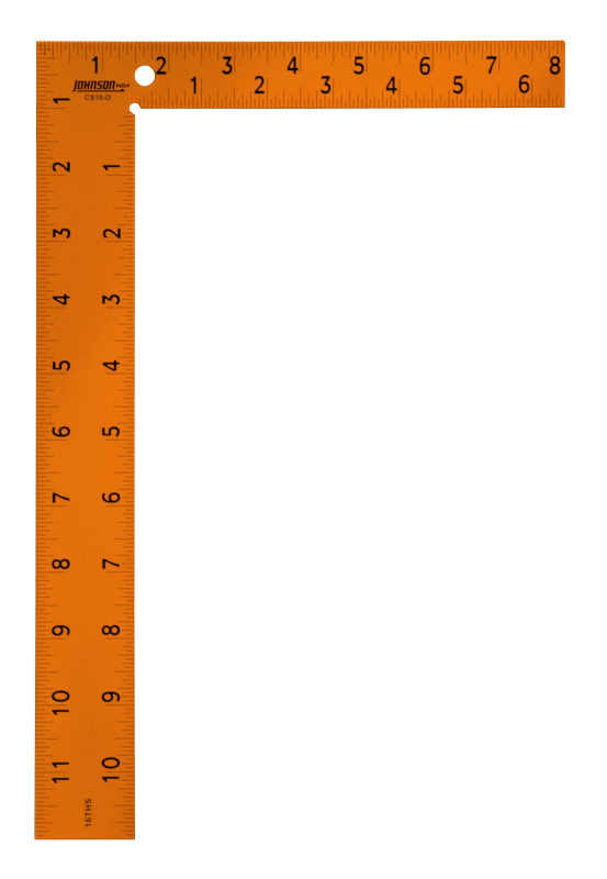 JOHNSON CS10 - 0 8" x 12" Easy - Read™ Steel Carpenter Square - Mississauga Hardware Centre Inc