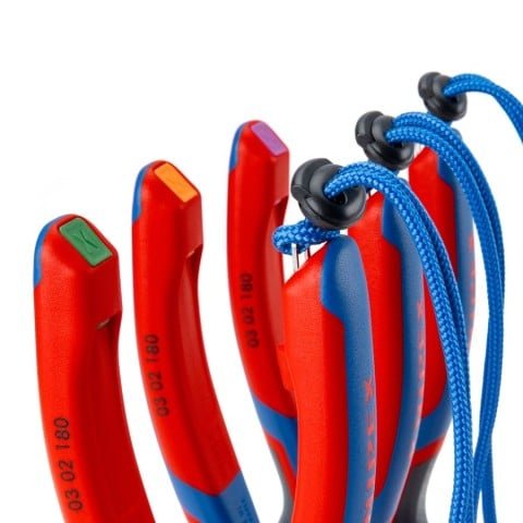 KNIPEX 00 63 06TCR SBA 6 Pc KNIPEXTEND ColorCoded and TetheredTool Clips, Red - Mississauga Hardware Centre Inc