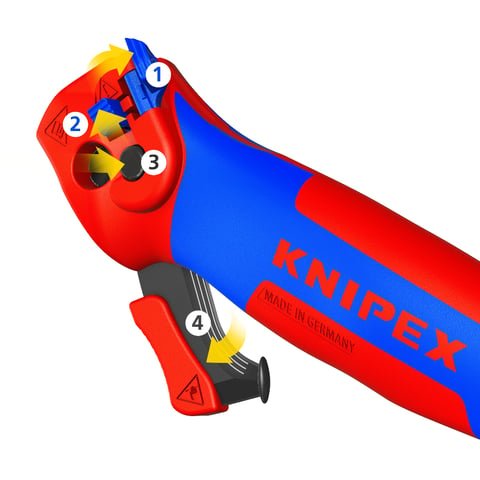 KNIPEX 16 50 145 SBA Stripping Knife With Guide Shoe and Ratchet Function - Mississauga Hardware Centre Inc